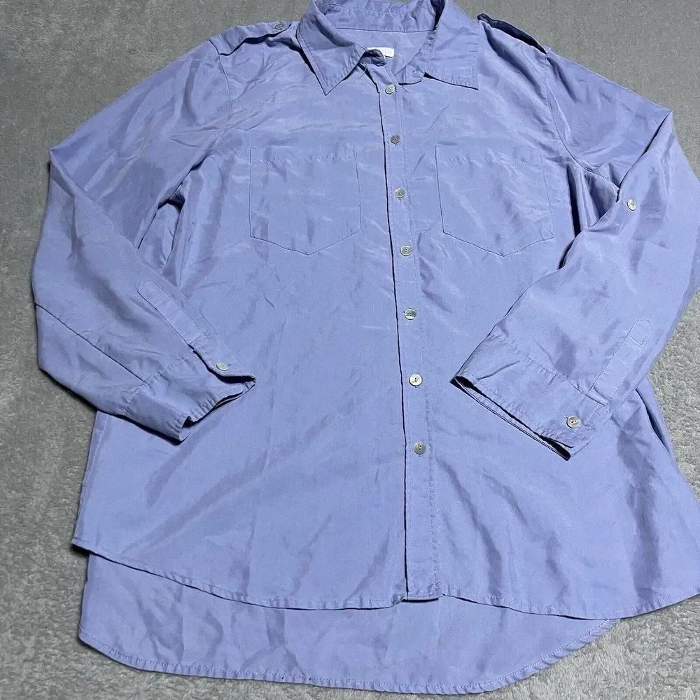 Chicos Top Womens Large Chicos 2 Tunic Button Down Modal Blend‎ Lightweight